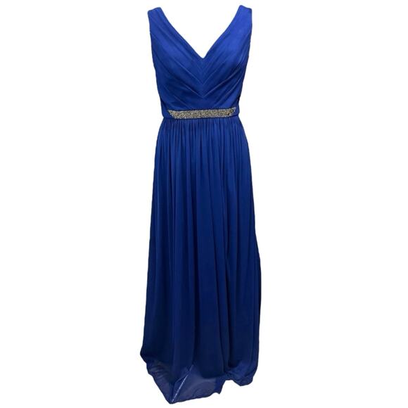 David’s Bridal Cobalt Blue Rhinestone Waist Bridesmaid Formal Dress 10 L W11092 - Picture 16 of 16